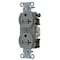 Hubbell Wiring Device-Kellems Straight Blade Receptacle, 5-20R, 20 A, 125V AC, 2 Pole, 3 Wire, Grounded BR20C2GRY - alternate 1